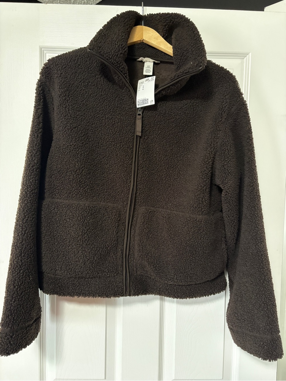 H&M Dark Brown Sherpa Zip Jacket